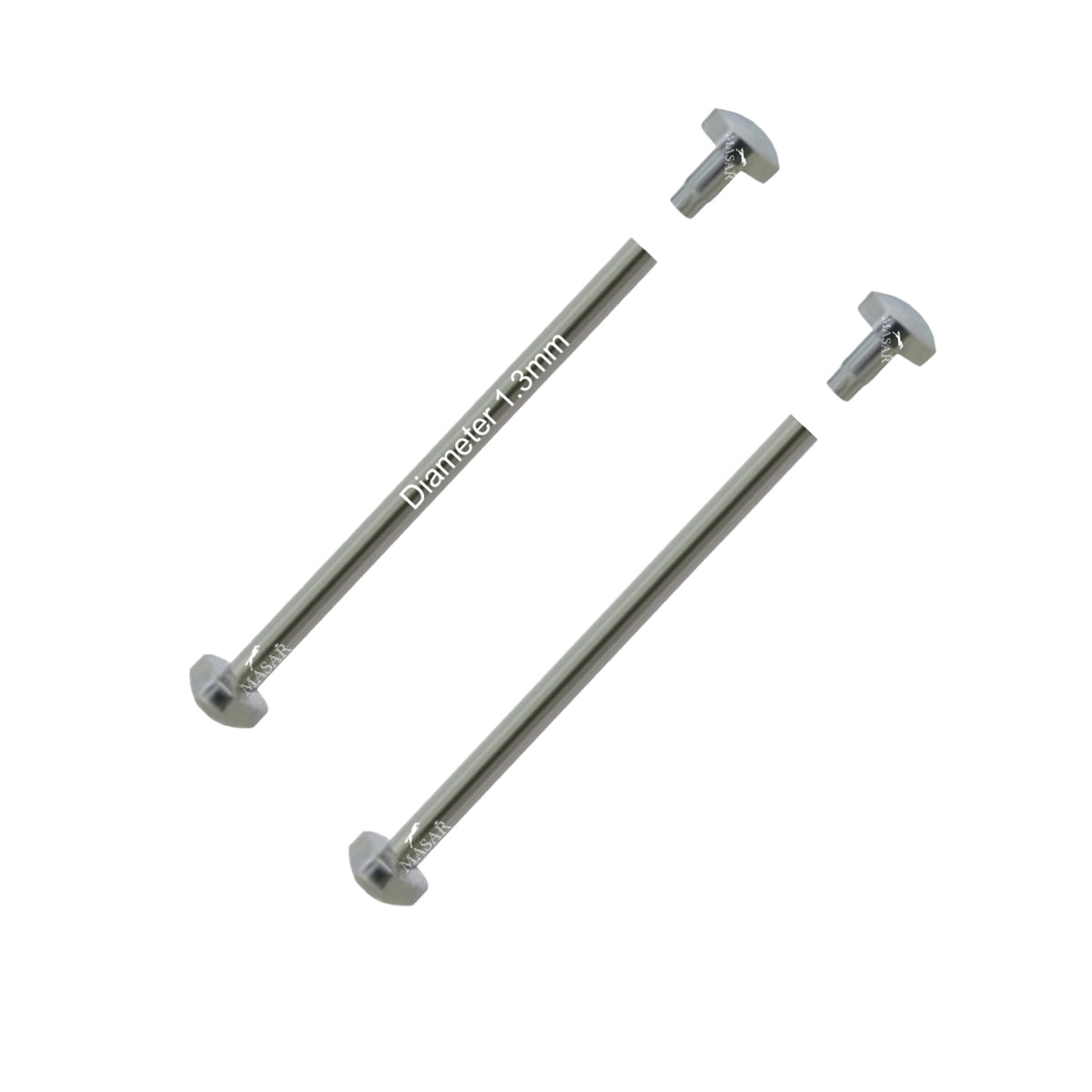 Remache - 10mm a 28mm Ø 1,3mm - Cabeza H Ø 3,5mm - Cierre para correa de reloj - 2 uds