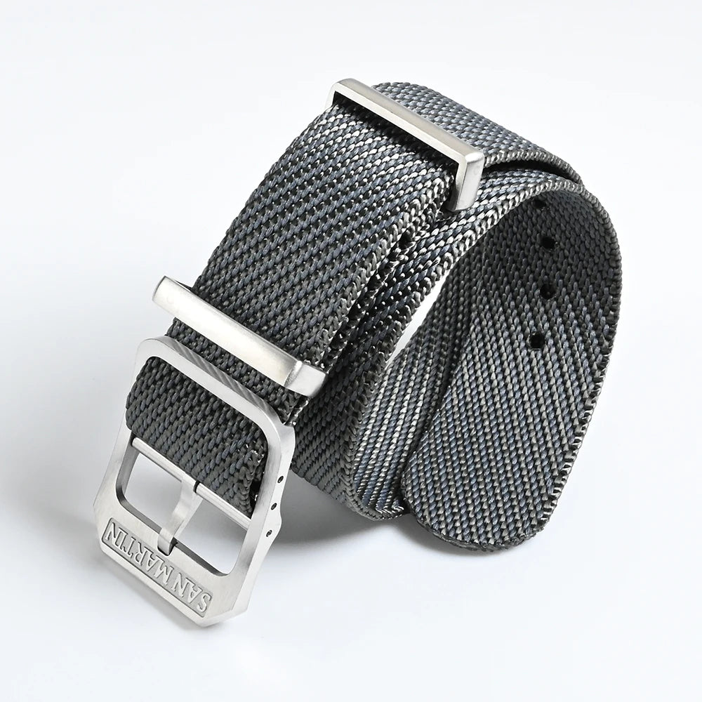 San Martin-Bracelet de montre pilote en nylon, 20mm, universel, sport, parachutiste, haute qualité