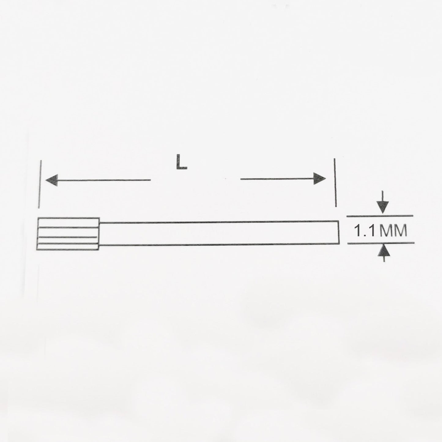 Masar Ø 1,1 mm - Pasador - moleteado - con muescas - Correa de reloj - Acero inoxidable 316L - 2 uds.