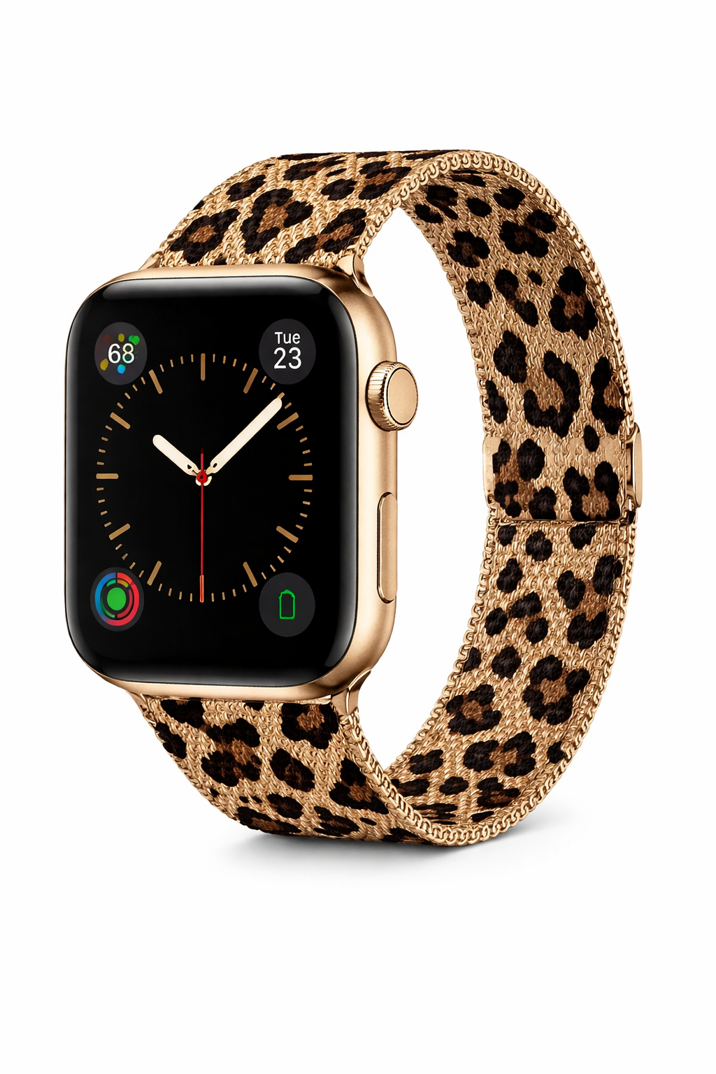 Cinturino a maglia milanese leopardata per Apple Watch - Magnetico - Acciaio