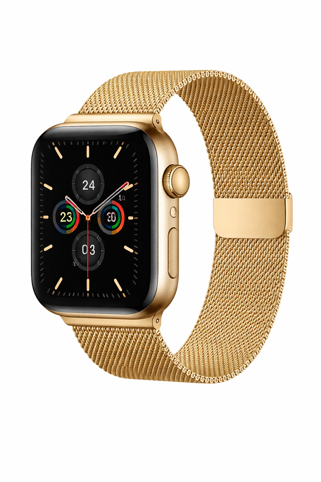 Masar Bracelet Mesh Milanais Or pour Apple Watch - Band Magnétique en Acier