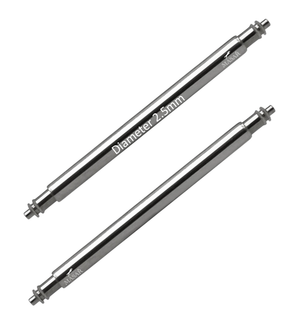 Masar Barrettes à ressort SLX Ø 2,5mm pour bracelet de montre - Inox 316L - 0,8mm - 2 pcs