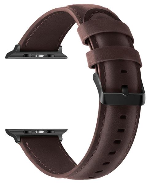 Masar Bracelet Cuir Boucle Noir - Compatible avec Apple Watch