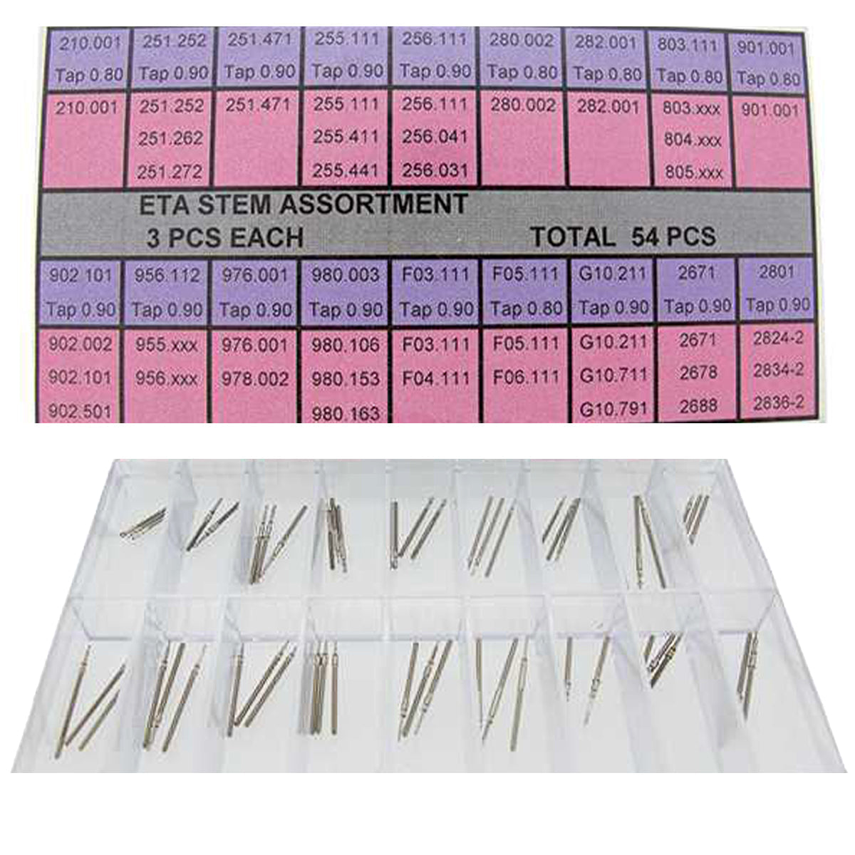 Para ETA - Vástago de bobinado - 1 pieza o caja de 54 piezas