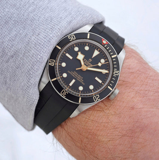 Masar Premium Cinturino FKM in Caucciù per Tudor Black Bay 58 (39mm) - Curvo - BB58 & GMT
