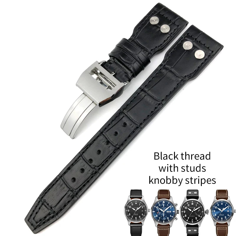Cinturino per orologio in pelle per orologi IWC Pilot's Watch, Spitfire, LE, Le Petit Prince, Big Pilot's Watch Edition, Heritage Mark, Antoine, 20mm, 21mm, 22mm