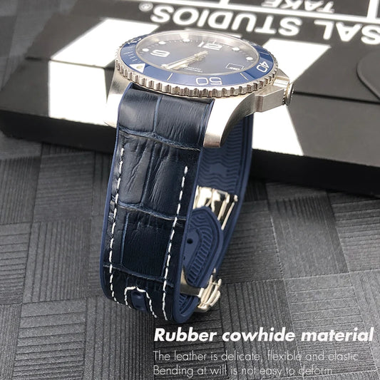 Genuine Leather, Rubber and Silicone Watch Strap, Nylon Watchband, for Longines L3, Conquest, HUAWEI GT2, Samsung, 22mm, 21mm, 20mm, 19mm