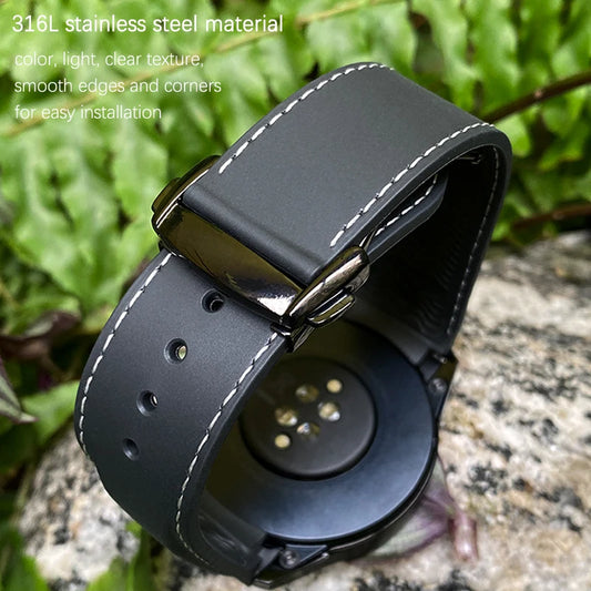 Cinturino per orologio in gomma di silicone con estremità curva, cinturino Seam84, adatto per HUAWEI, IGHT2, Samsung Galaxy Watch 3, 4, Omega, 20mm, 19mm, 21mm, 22mm