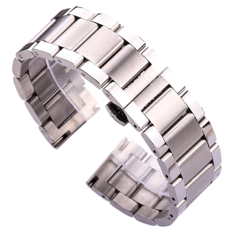 Men's and Women's Watch Straps, Solid Stainless Steel, 18mm, 20mm, 21mm, 22mm, 23mm, 24mm, Accessories