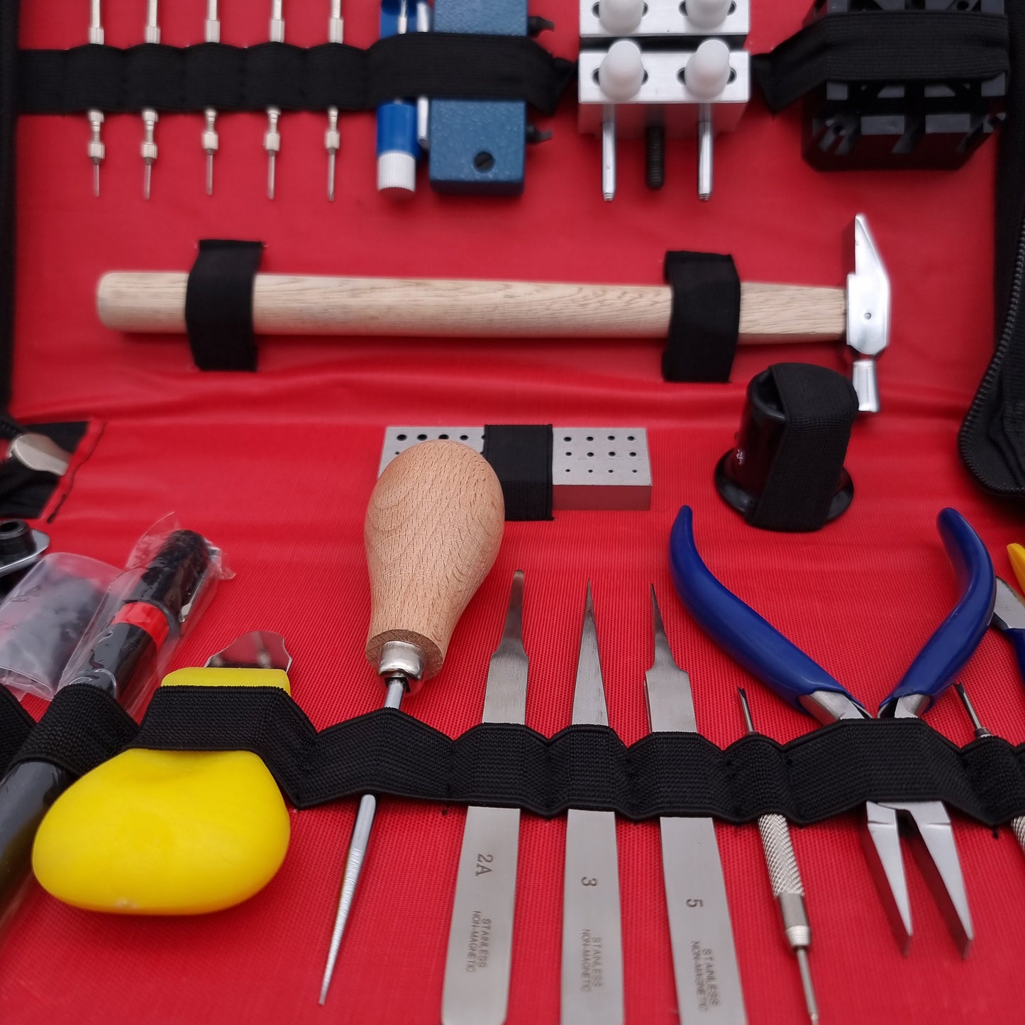 Masar Kit D'Outils de Réparation pour Montres, Horloger - Set en Cuir