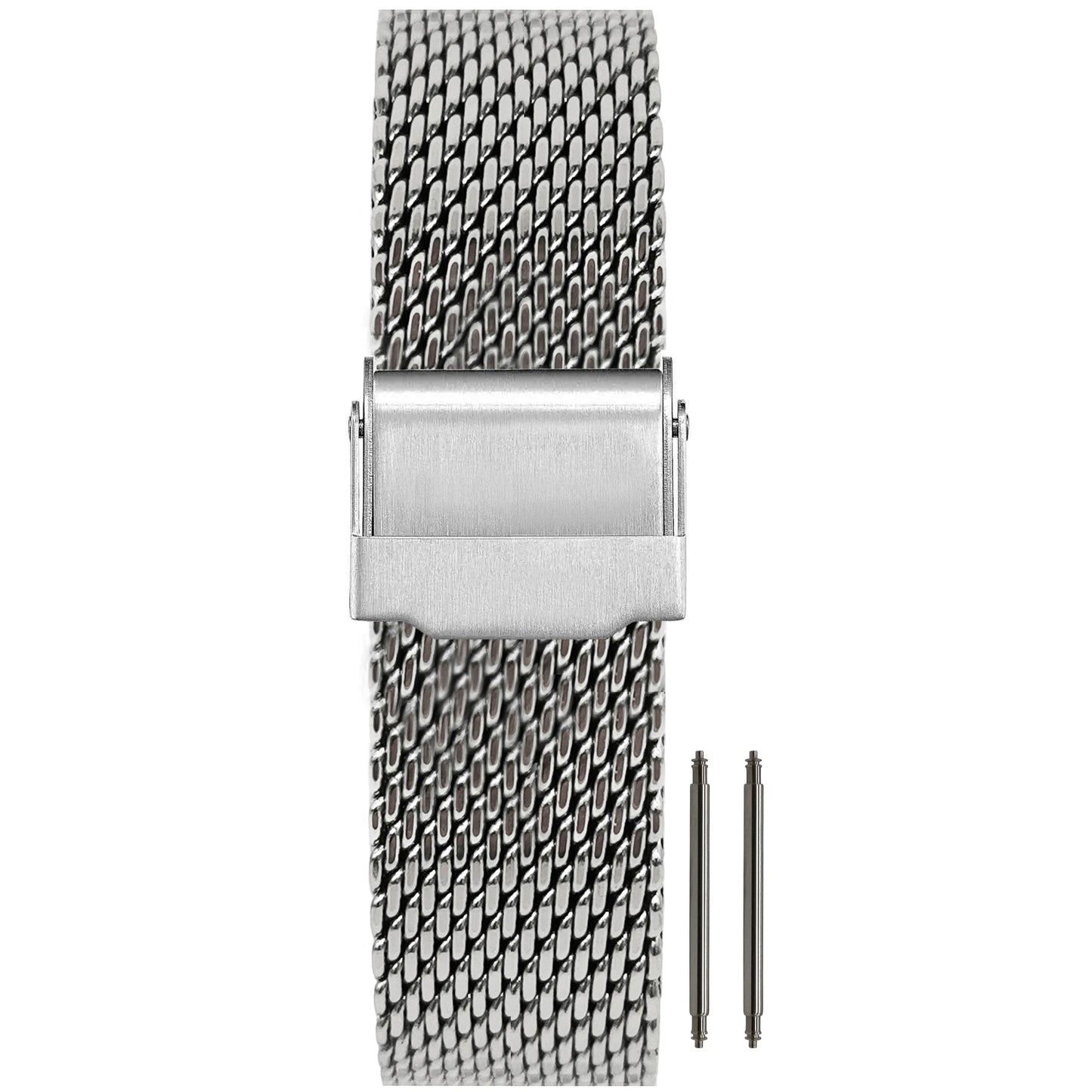 12mm BiG Mesh Ø 1mm Bracelet de montre Homme Maille, Milanais - Universel - Argent / Silver