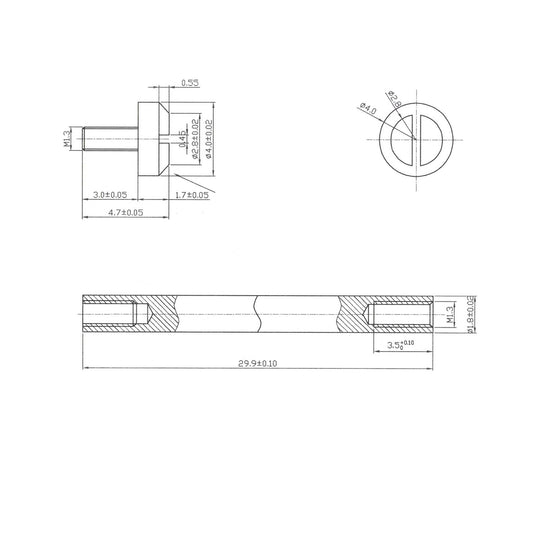 Screw - Compatible with Nixon 51-30 - Screw Bar for Watch Strap - 316L Stainless Steel - H 4.0mm Head