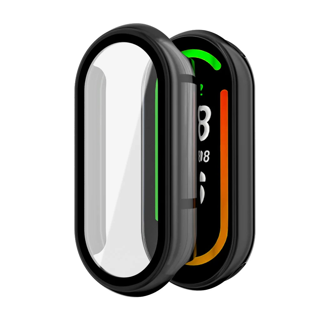 Verre trempé + étui PC pour Xiaomi Mi Band 10 9 8, housse antichoc, protection d'écran entièrement rigide, accessoires Xiaomi Smart Band 10 9