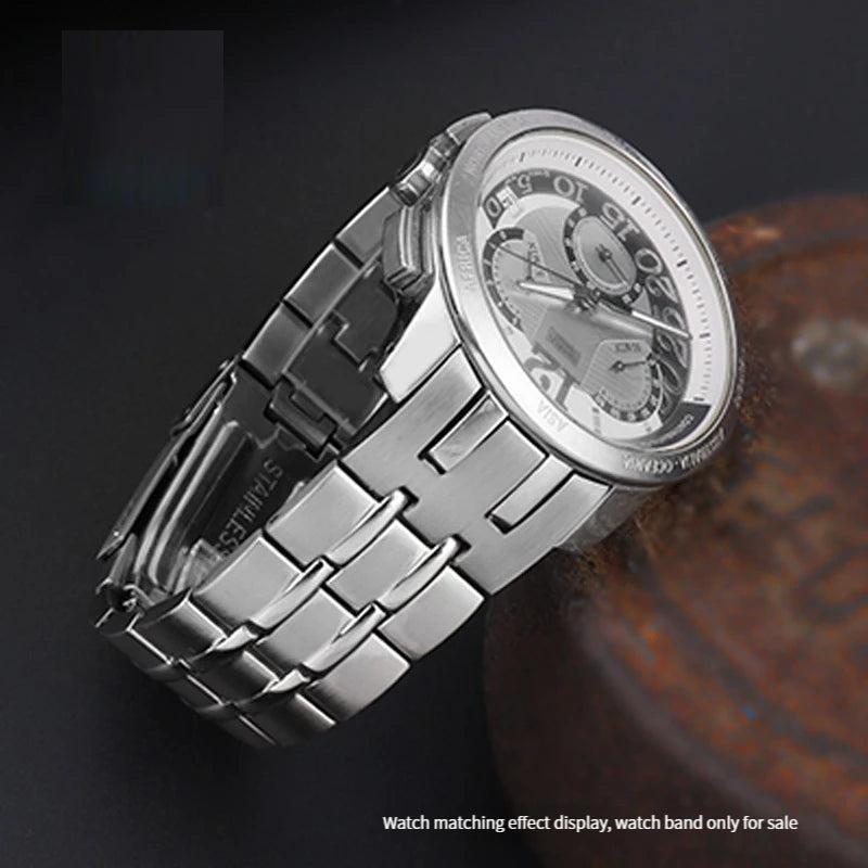 Cinturino per orologio con catena in acciaio inox, interfaccia curva, 20 mm 21 mm, per IWC Mark 16 17 18, 377710 377714