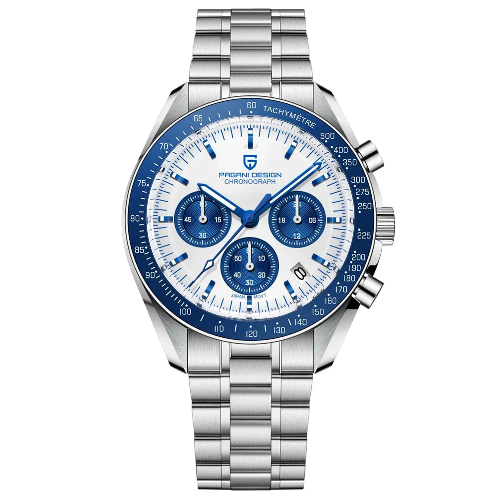 Orologio da uomo 40mm Cronografo al quarzo - PAGANI DESIGN Date AR Sapphire Sport