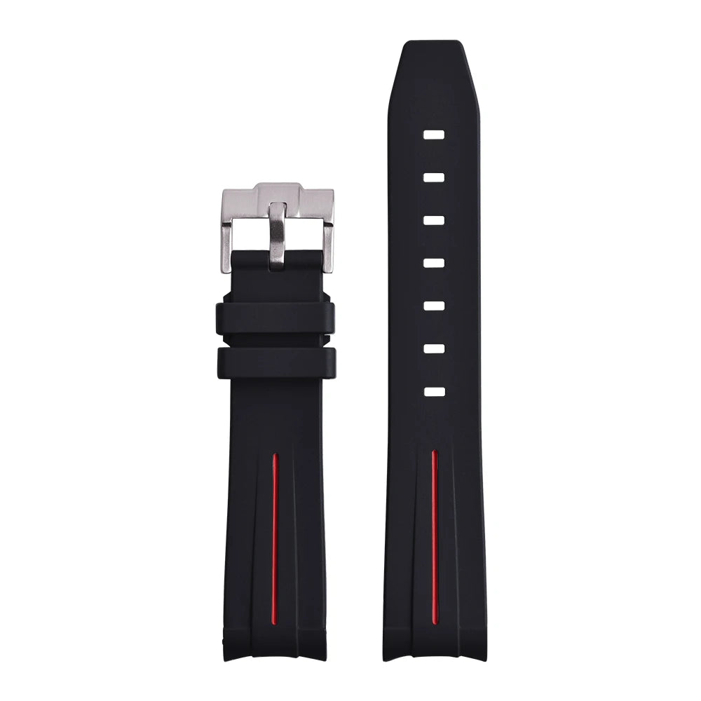 STAPELP Bracciale per orologio in gomma con estremità curva da 20 mm adatto per Omega X s-watch Joint Moon cinturini per orologi uomo donna Cinturino impermeabile