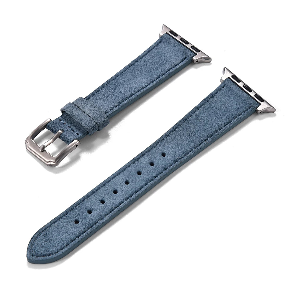 Cinturino per orologio in pelle scamosciata marrone 38mm 40mm 41mm per iWatch 8 7 6 5 SE, cinturino di ricambio 42mm 44mm 45mm per Apple Watch da donna e uomo