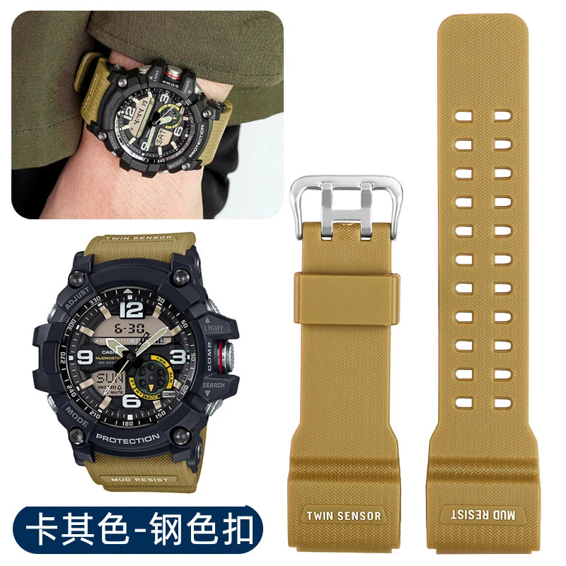 Cinturino per orologio in gomma siliconica per Casio GG1000 G-shock GG-1000 GNG-100 GSG-100, cinturino sportivo in resina, strumento di ricambio impermeabile per cinturino