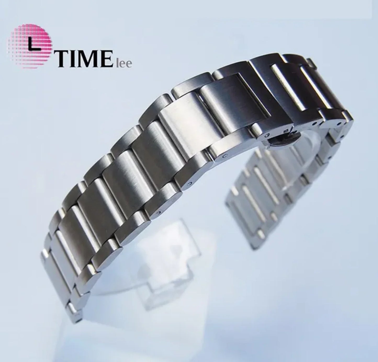 Men's Stainless Steel Watch Bracelet, 20mm, Brushed Silver, Solid, New Collection