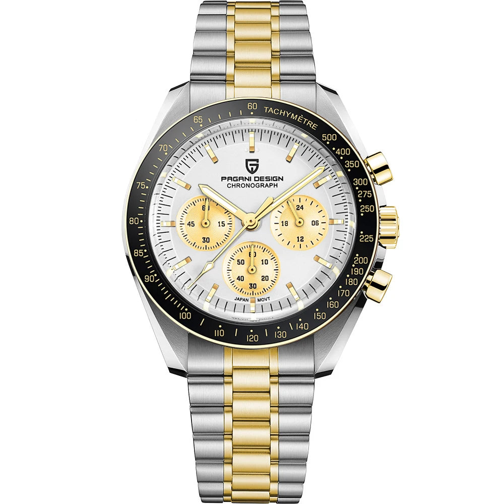Orologio da uomo 40mm Cronografo al quarzo - PAGANI DESIGN Date AR Sapphire Sport