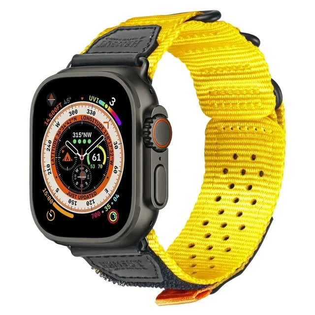 Hemsut Sport Nylon Loops for Apple Watch Ultra, 49mm 45 44 Bands for iWatch 7 5 6 SE 3 38mm 42mm, Orange Bracelet 5 Colors