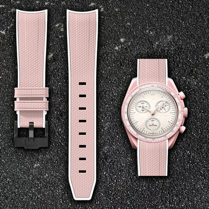 Cinturino per orologio da 20 mm per Omega x Swatch MoonSwatch - Gomma / Curvo / Sgancio rapido - 1 pezzo