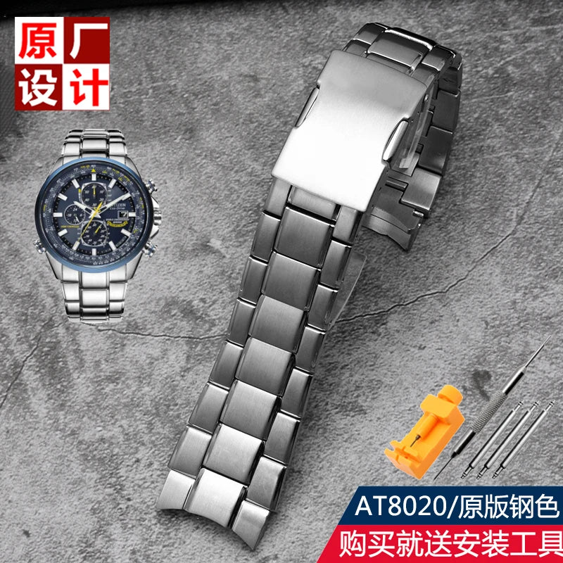 Per Citizen Sky Eagle Blue Angel AT8020 seconda e terza generazione CB5848 JY8078 cinturino in metallo bracciale 20mm 22mm