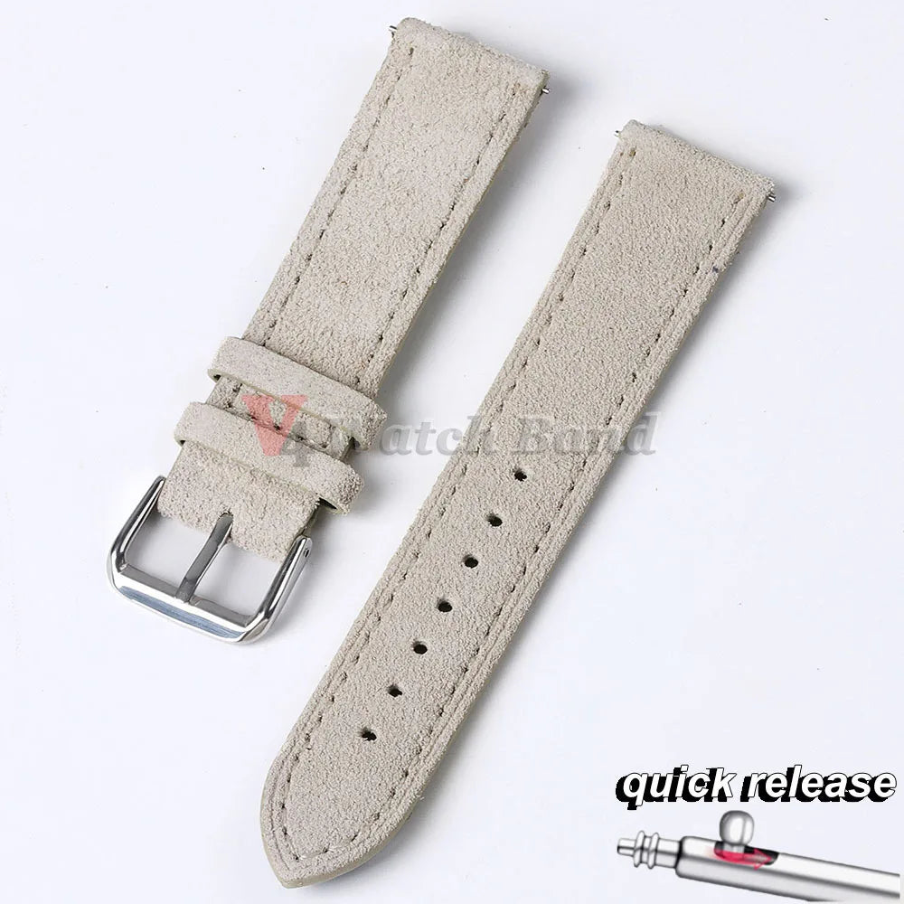 Cinturino per orologio in pelle scamosciata e bovina, 18mm 19mm 20mm 22mm, per Seiko per Huawei Watch Gt2/3/4, vintage, cucito a mano