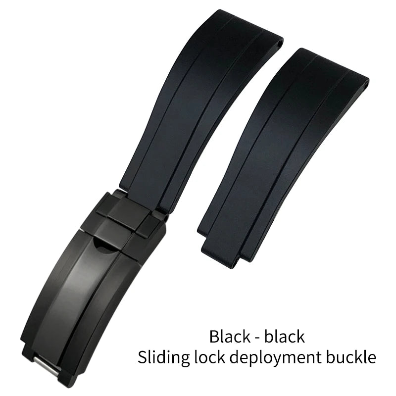 Natural Rubber Watch Strap for Rolex SUBMARINER Explorer Air King Deepsea, Soft Silicone Watch Band, High Quality, 20mm, 21mm
