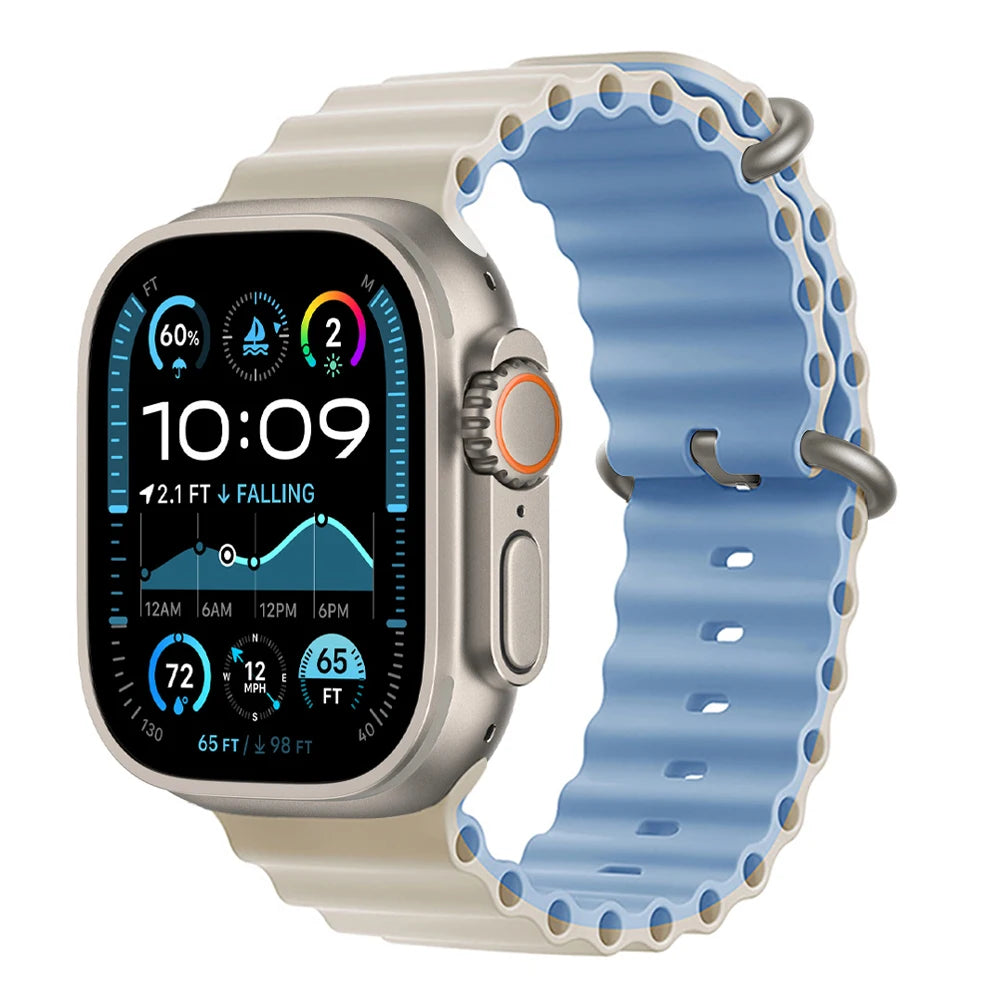 Bracelet Ocean pour Apple Watch Ultra 3 2, 49mm 46mm 44mm 40mm 45mm 41mm 42mm, Correa Bracelet iWatch Series 11 10 9 SE 8 7 6 5 4