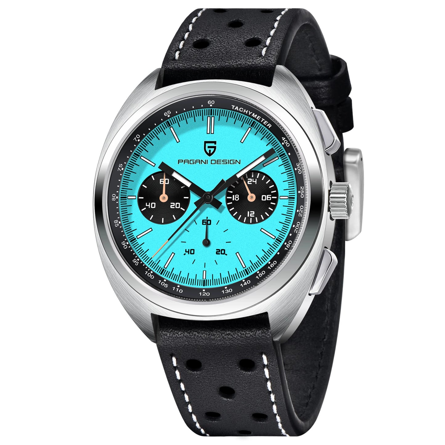 Orologio da uomo 39 mm Cronografo al quarzo - PAGANI DS Panda Dial VK63 Sapphire Sport