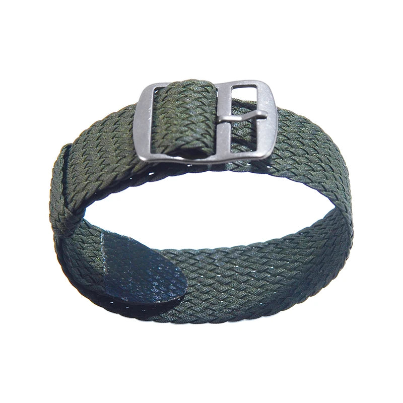 Bracelets de Montre en Nylon Tissé Perlon, Couleur Unie, Tissu, Noir, Bleu, 18mm, 20mm