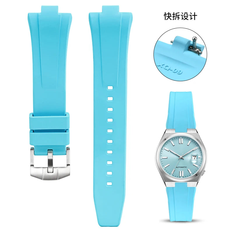 FKM-Fluoro Rubber Watch Strap for Men and Women, Special Curved End, Quick Release, Citizen NJ0150, NJ0151, NJ0158, 9mm