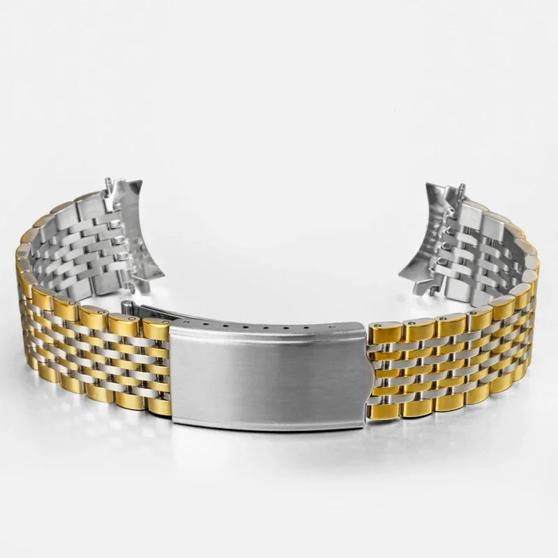 Bracelet de montre en acier inoxydable, 20mm 19mm 18mm, pour Omega Seamaster Speedmaster, extrémité incurvée, en métal, Bracelet de remplacement professionnel