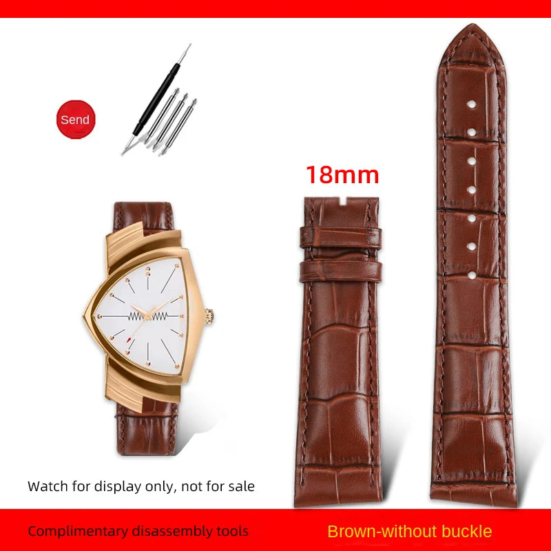 Men's personalized leather watch strap, watch band, custom accessory, Hamilton VENTURA Series, H24515551, H24515591, 21mm