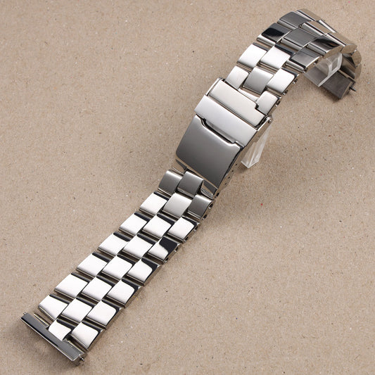 24mm Brushed Polished Silver Solid Stainless Steel Watch Band for Breitling Super Ocean Avenger Metal Bracelet Men