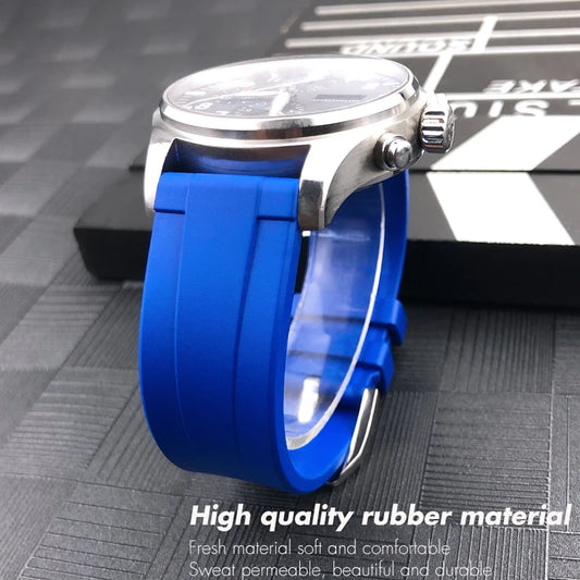 FKM Fluoro-Silicone Rubber Watch Strap for IWC Seiko SKX Hamilton Tudor Longines 19mm 20mm 21mm 22mm, Soft and Colorful Watch Band