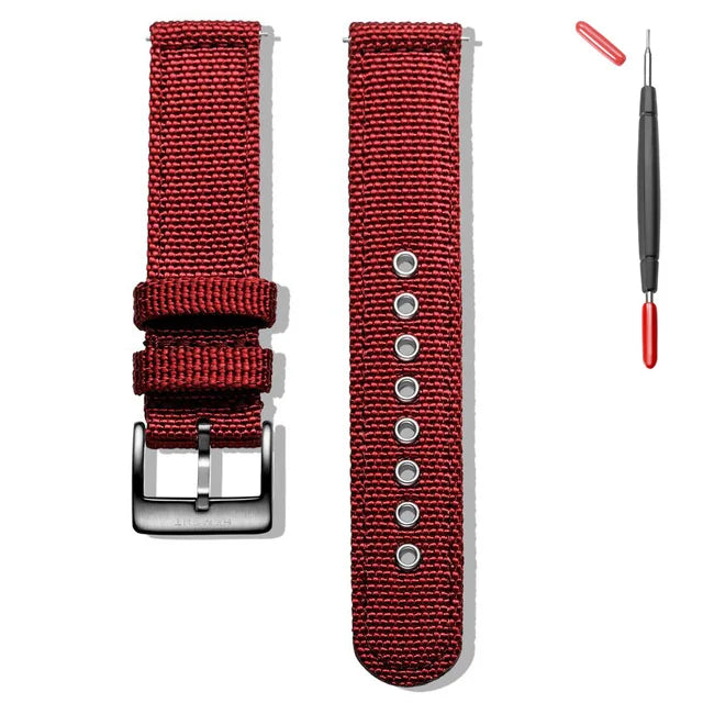 Hemsut - Breathable Waterproof Military Watch Straps, Nylon Watch Bands, Quick Release Movement, High Quality, 18mm, 20mm, 22mm, 24mm