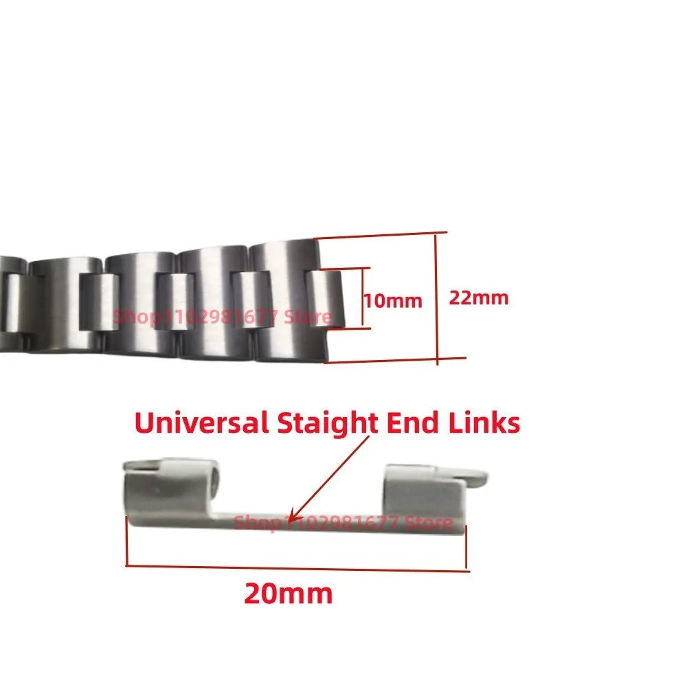 SION L-Cinturino per orologio in acciaio inossidabile spazzolato, maglia dritta, cinturino universale, adatto per subacquei SeATM, 6105, 6138, 6139, 6106