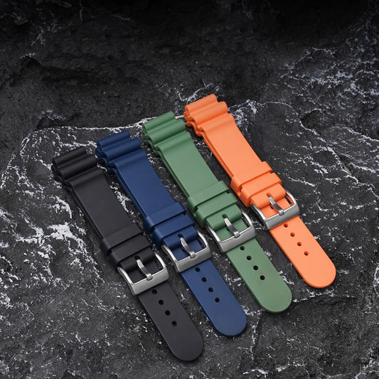 Bracelet en caoutchouc fluoré de haute qualité, 20mm 22mm, pour Seiko en conserve d'ormeau noir et vert Aqua Ghost Sport, étanche