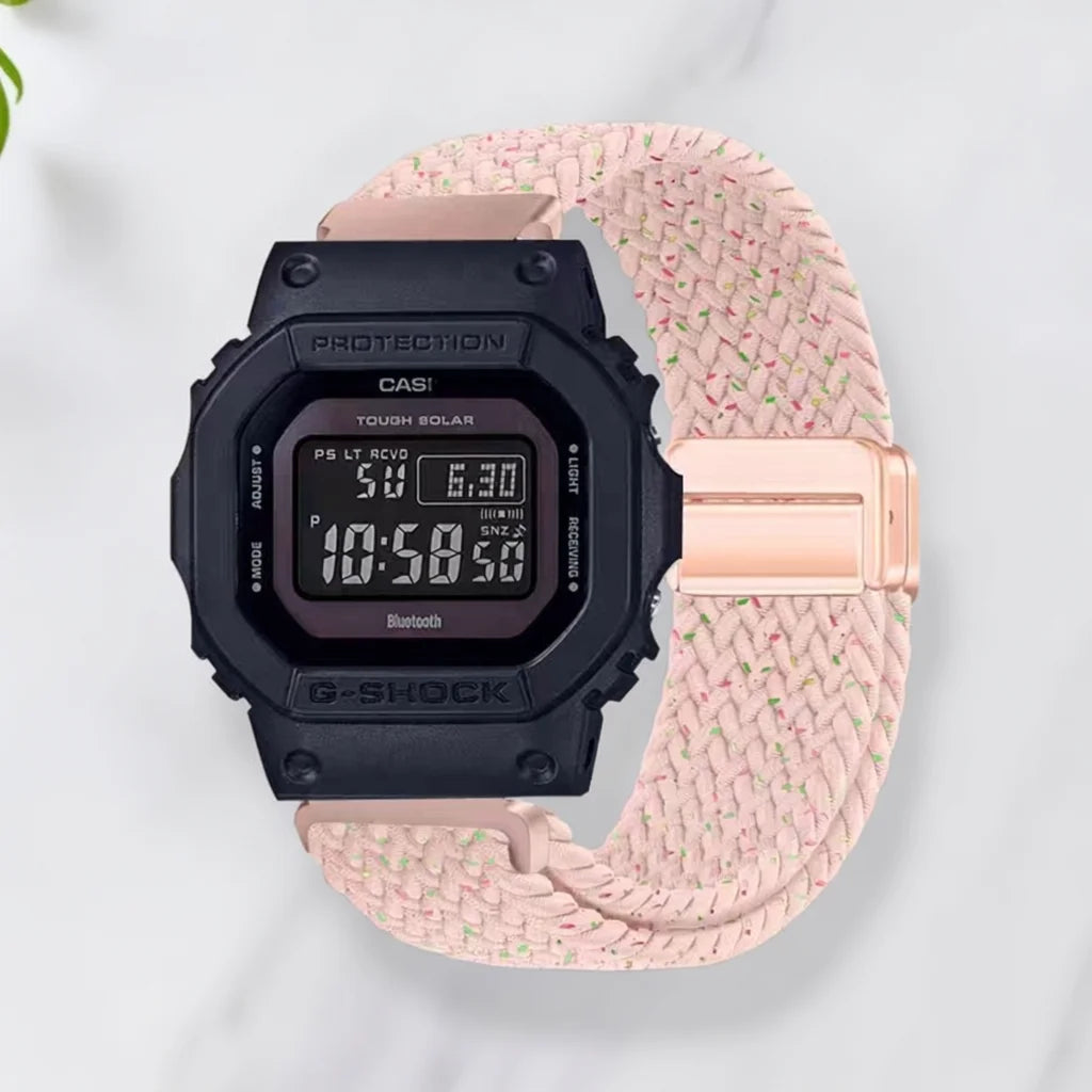 Bracelet en nylon de 18 mm pour montre Casio Small Square AE1200/1300/F91W/W218/F108, boucle magnétique élastique