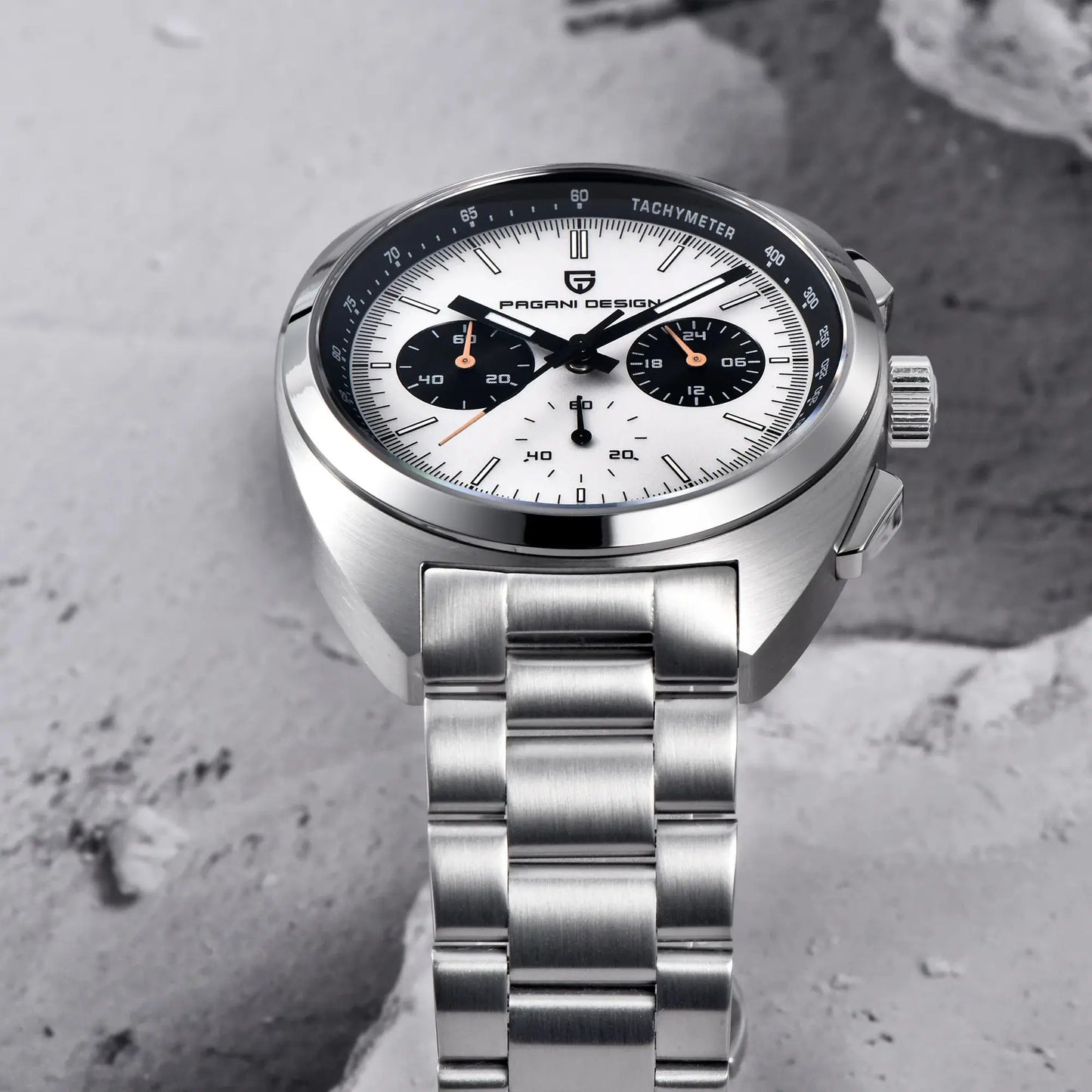 Orologio da uomo 39 mm Cronografo al quarzo - PAGANI DS Panda Dial VK63 Sapphire Sport