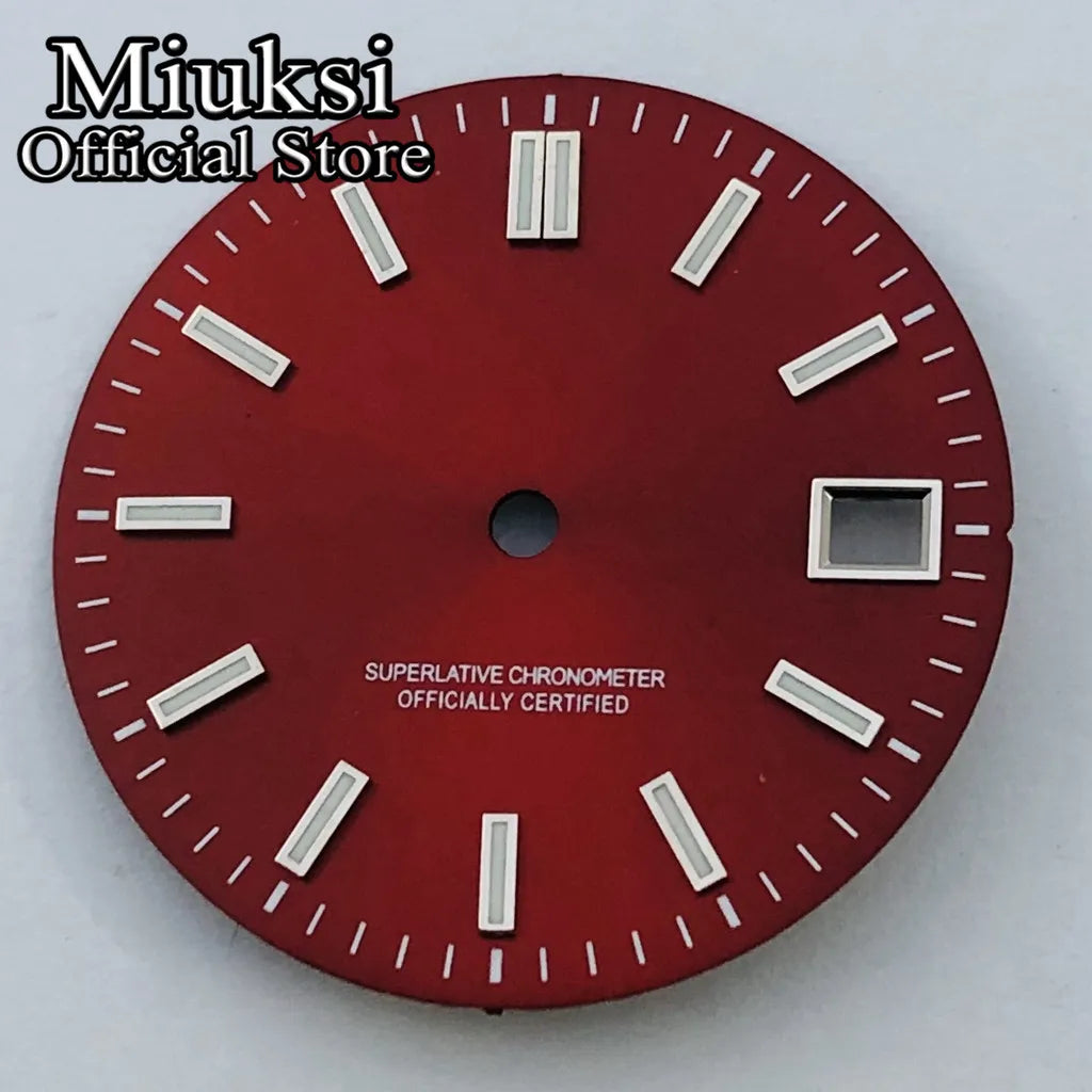 ATA UKSI-Luminous Watch Dial, Black, Red, Blue, Pink, Yellow, Sterile, Suitable for NH35 Movement, 29mm