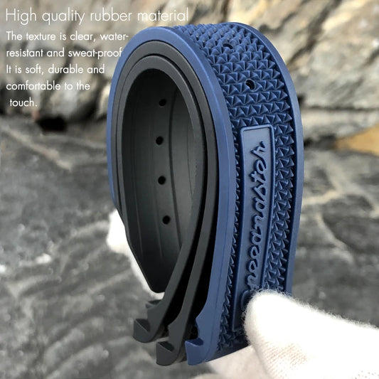 Cinturino per orologio morbido in gomma e silicone, 19 mm 21 mm 20 mm 18 mm, per orologio sportivo Omega Speedmaster Seamaster 300, cinturini neri e blu