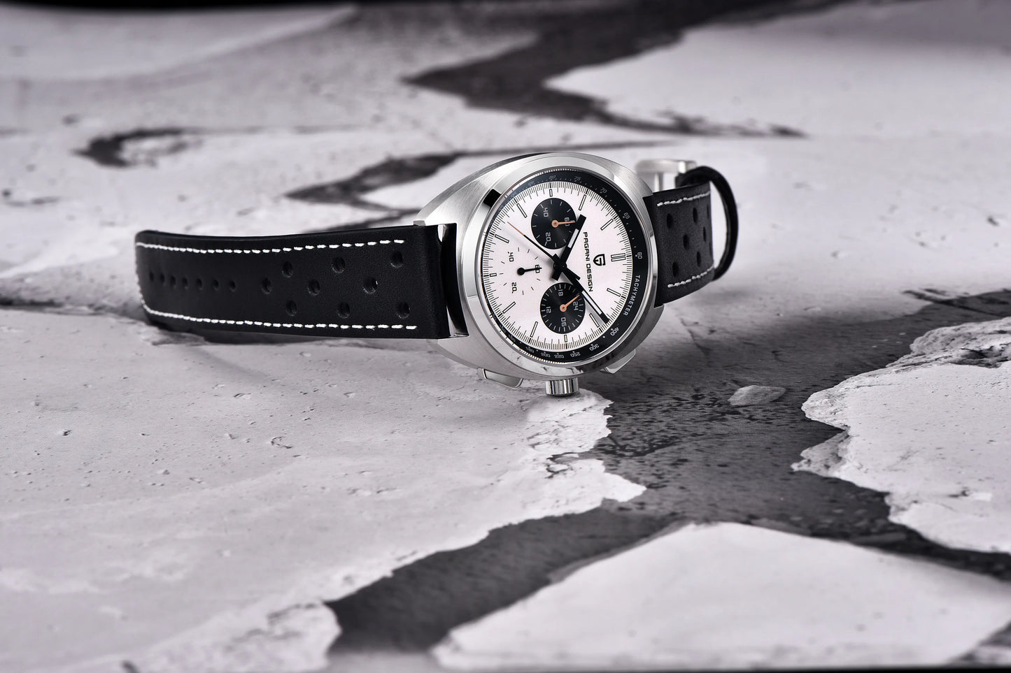 Orologio da uomo 39 mm Cronografo al quarzo - PAGANI DS Panda Dial VK63 Sapphire Sport