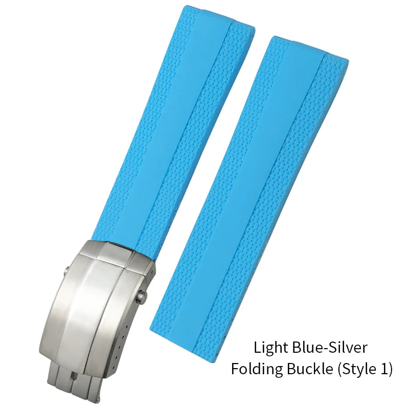 Bracelet de montre en caoutchouc et Silicone, 20mm 21mm 22mm 23mm 24mm, pour Breitling Superocean Avenger professionnel, bleu blanc vert