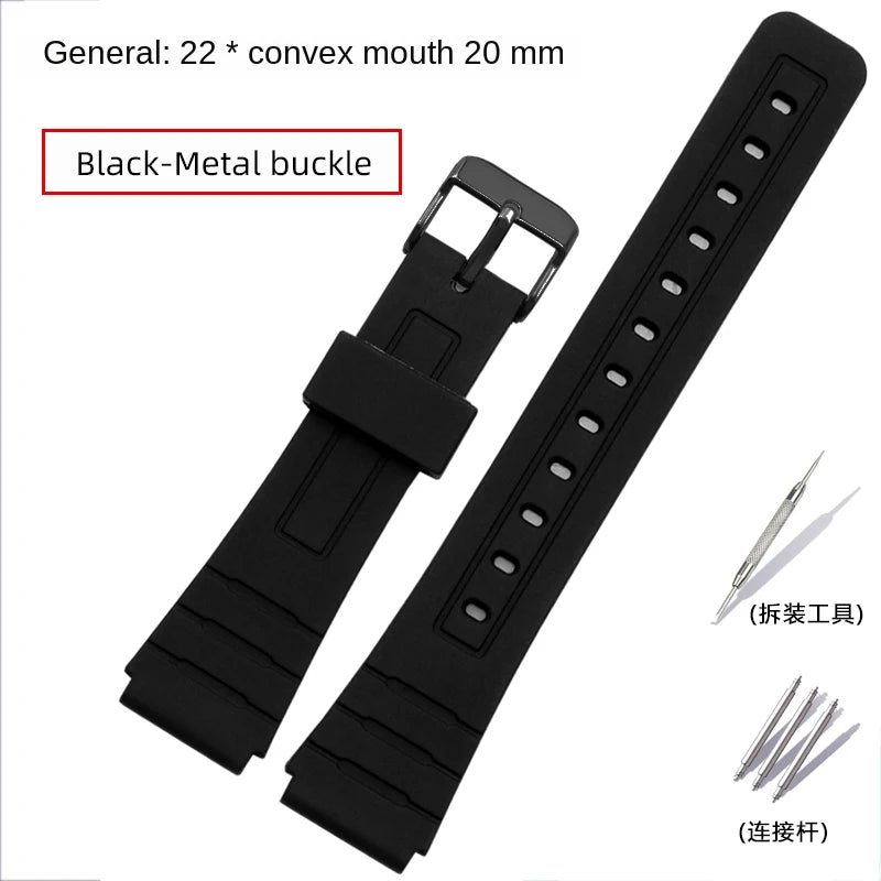 Per Casio Cinturino per orologio 20 mm uomo donna CA53/61 CA-53W CA-61W FT-100W W-520U W-720G w720 Sostituzione cinturino in silicone