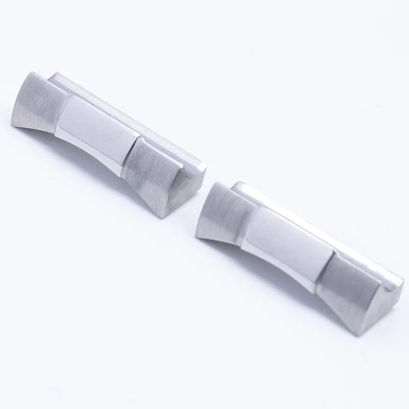 Lien d'extrémité incurvé en acier inoxydable de 20mm, pour bracelet de montre Rolex Submariner, bracelet de montre en caoutchouc et cuir, connexion sans couture
