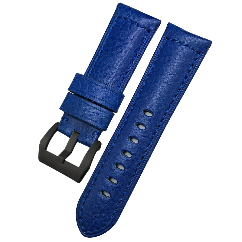 Cinturino per orologio in vera pelle, 24mm 26mm, per Panerai LUMINOR PAM111 PAM 441, stile retrò, fatto a mano
