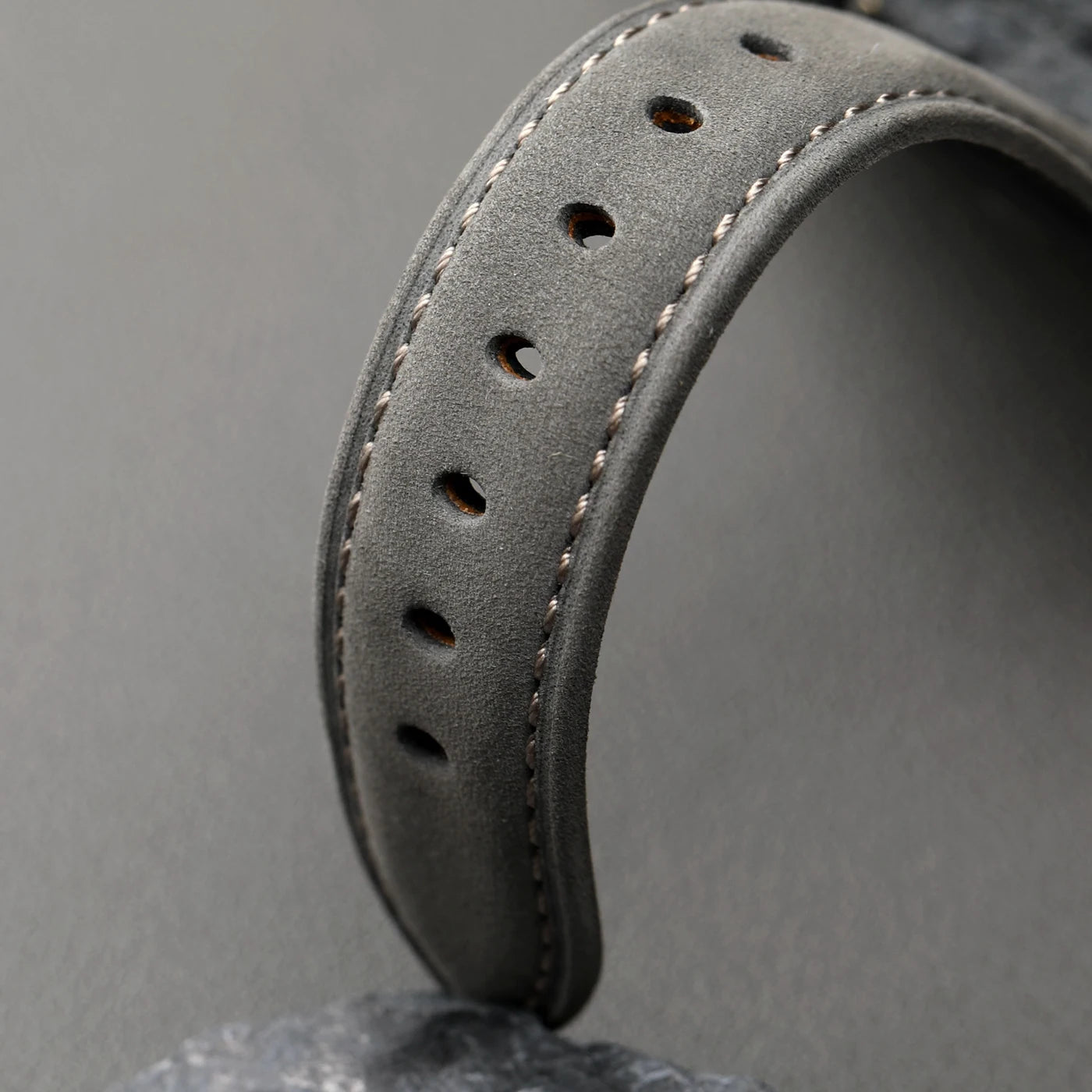 Grey frosted leather strap, 20MM x 18MM cowhide top layer, retro style, suitable for mechanical watch strap